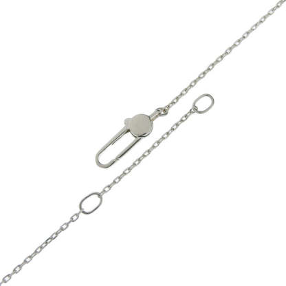 Square logo plate Silver 925 Ladies Necklace A-rank